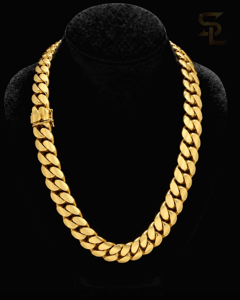 16MM Gold Miami Cuban Link Chain