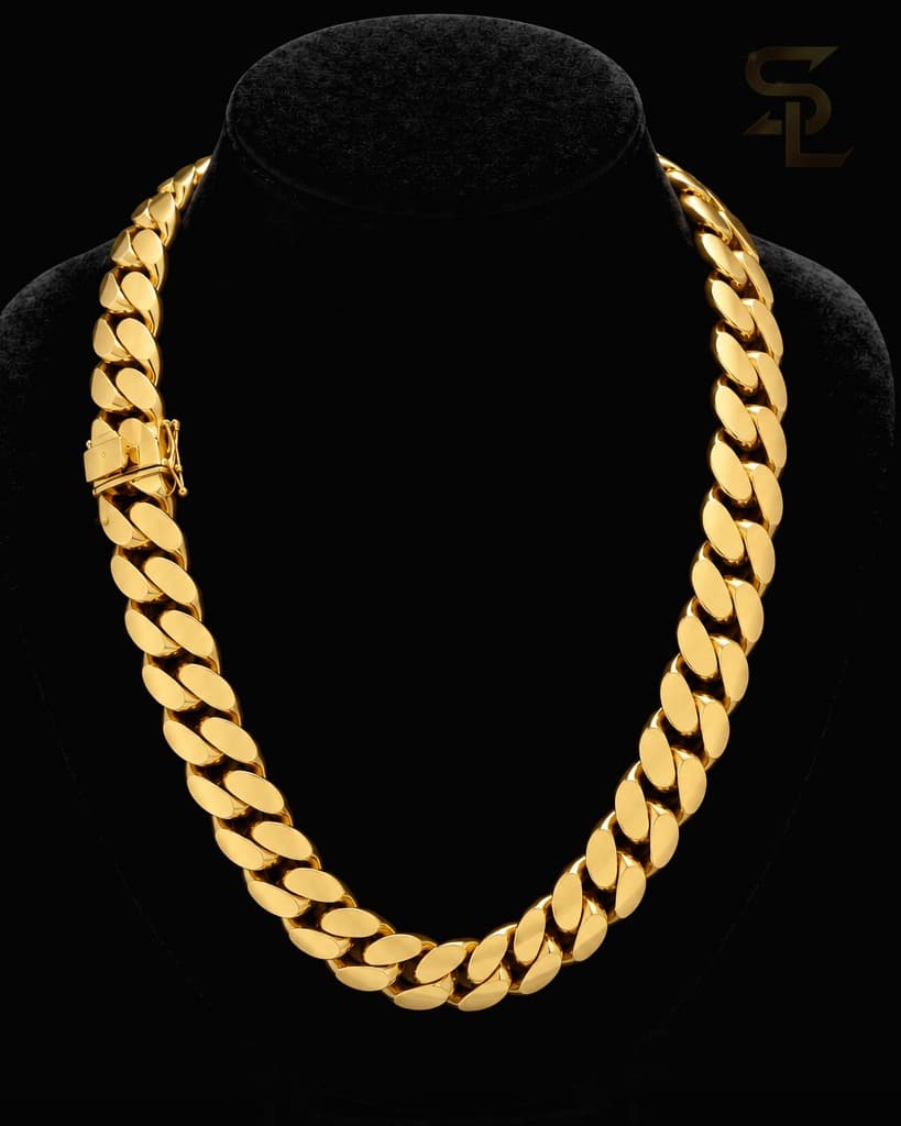 22MM Gold Miami Cuban Link Chain
