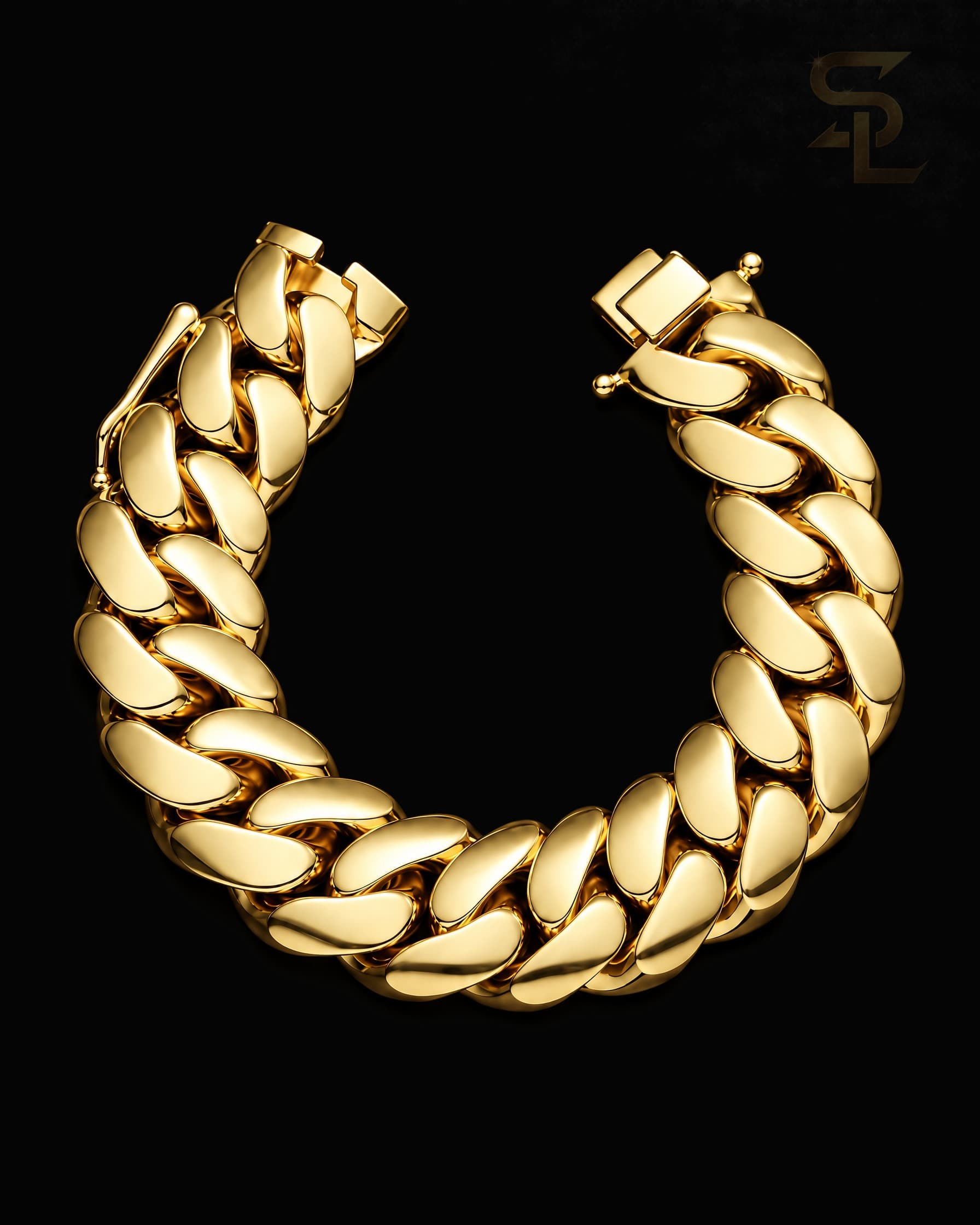 22MM Gold Miami Cuban Link Bracelet