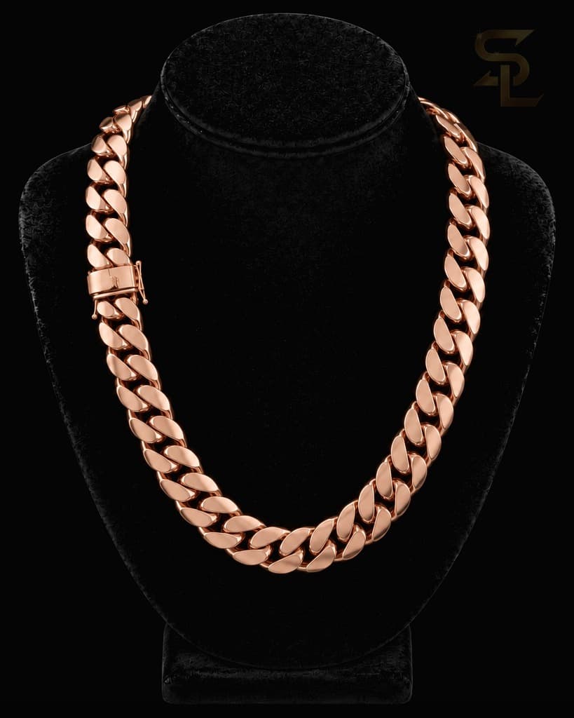 22MM Rose Gold Miami Cuban Link Chain