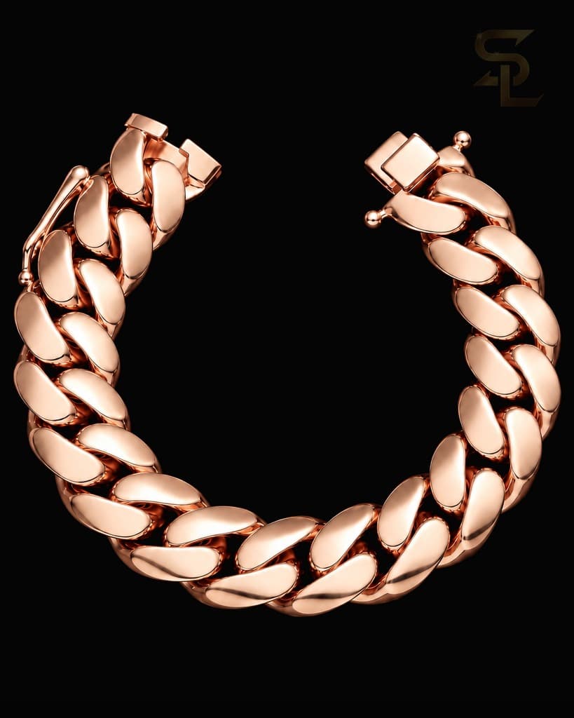 20MM Rose Gold Miami Cuban Link Bracelet